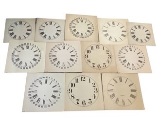 Vintage 12pc. Cardstock Clock Dials
