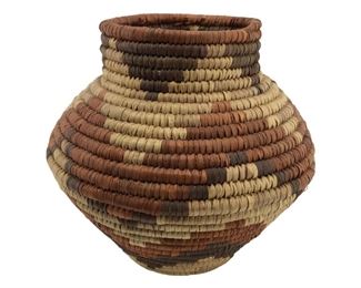 Vintage African Style Coiled Basket
