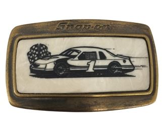 Vintage Metal Snap-On Tools Belt Buckle
