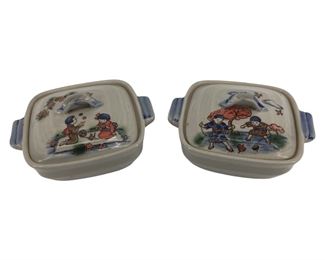 Vintage 2pc. Asian Painted Ceramic Dishes
