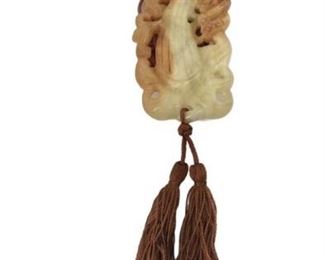 Vintage Jade Macrame Pendant Necklace
