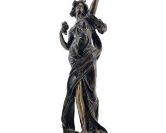 Vintage Bronze "Rose Girl" Sculpture by Bauche

