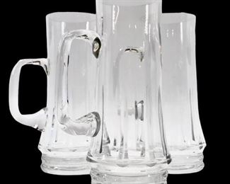 Mid Century Crystal Beer Steins
