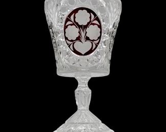 Antique Biedermieire Crystal Footed Pakal
