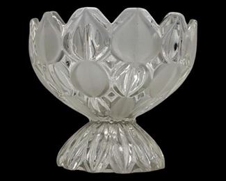 Vintage Moravia Crystal Footed Frosted Bowl

