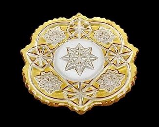 Vintage Yellow Tinted Crystal Dish
