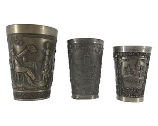 Vintage 3pc. Silverplate Pewter Zinn Becker
