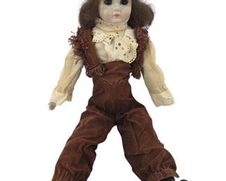 Vintage Western Style Porcelain Doll
