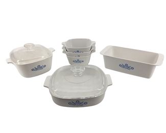 6pc. Porcelain Cornflower Blue Corning Ware
