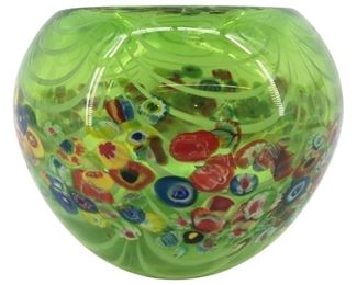 Vintage Green Glass Artistic Bowl
