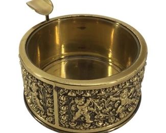 Vintage Engraved Small Brass Ash Tray

