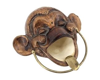 Vintage Treasure Craft Ceramic Monkey Ash Tray
