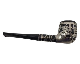 Vintage Sterling Silver Overlay Medico Pipe
