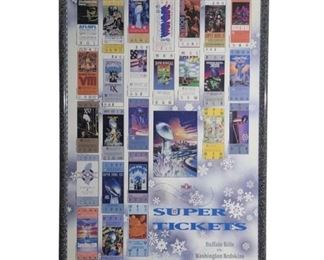 Vintage 91' Super Bowl Ticket Collage Poster
