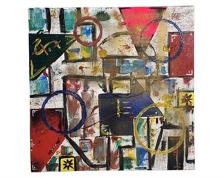 Abstract Geometric Painting Acrylic on Canvas
