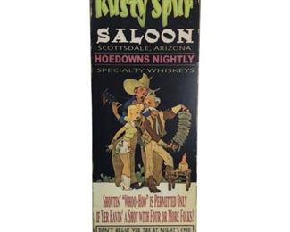 Vintage Rusty Spur Saloon Metal Sign
