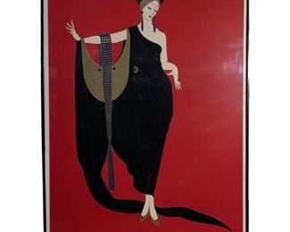 Vintage Erté Chalk & Vermilion Poster
