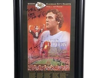 Signed Nick Lowery 2009 Hall of Fame Poster
