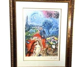 L/E Large Marc Chagall Serende Lithograph
