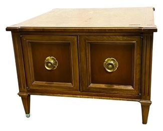 Vintage Ornate Solid Wood Side Cabinet
