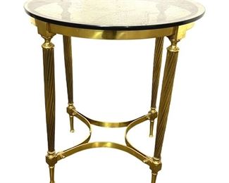 Vintage Hollywood Regency Brass Side Table
