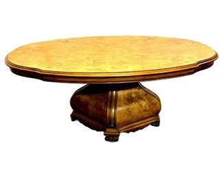 Antique Italian Burl/Walnut Inlayed Bombay Table
