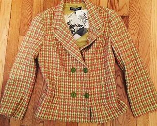 Betsey Johnson deadstock 2 piece tweed suit jacket & dress set 90s 