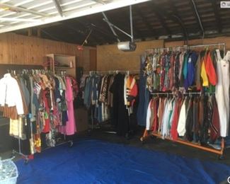Racks of vintage clothing 