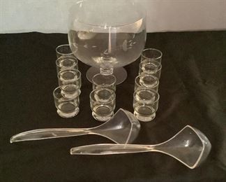 Glass Punch Bowl Set