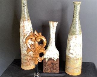 Tall Attractive Vases & Fleur de Lis