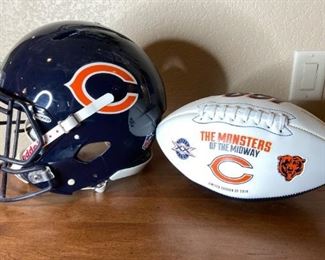 Chicago Bears Helmet & Football
