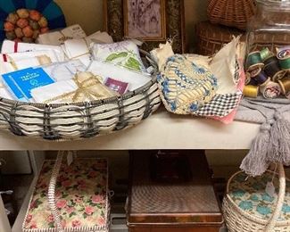 Sewing baskets with contents