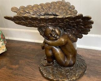 Large bronze statue - blissful angel- heavy - 20”