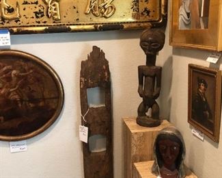 early Italian painting, Asian sign, African art, Modernist bust