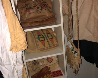 painted and beaded bags