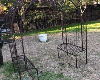wrought iron arbor