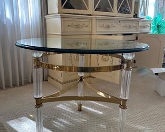 La Barge Italian Brass, Glass, Crystal End Table. BUY IT NOW! $300