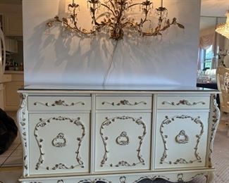 French Provincial, Custom-Made Sideboard Hand-Painted by Montalbano. BUY IT NOW! $500