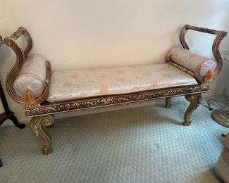 Ornate Wood Carved Cleopatra Bench. Measures 54" x 17" x 30.5" BUY IT NOW! $300