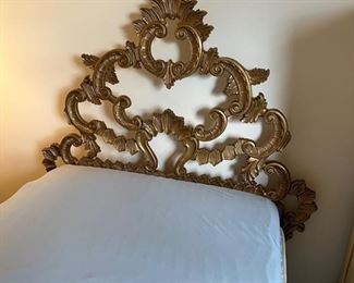 Gold Iron Headboard and bed frame. Measures 46"W x 54"H. BUY IT NOW ! $200