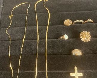 14k Gold Necklaces, Rings, and Earrings