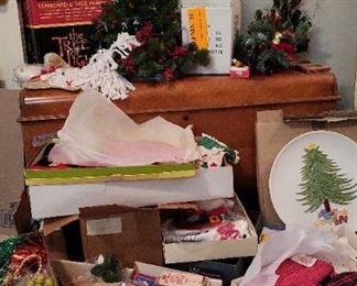 Christmas Decor Platter, Towels, and Stockings