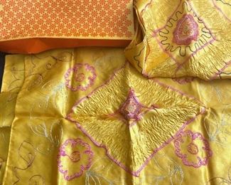 Silk Bedspread and 2 Pillow Cases Post WWII