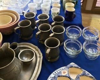 Wonderful kitchen refrigerator dishes, mugs, baking, pyrex bowl set