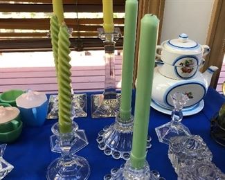 CAndlewick Candle Sticks, Crystal Knife holders