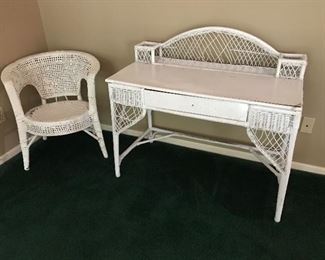 Lovely wicker desk and Chair
