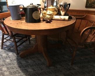 Another wonderful Oak Table.  Oak Bent Arm Chairs 