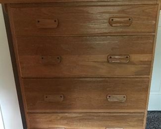 Mid Century Chest - 4 drawer- Ranch Oak