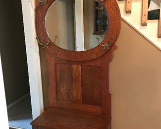 Gorgeous Oak Hall Tree with storage.