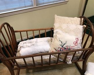Beautiful Walnut Bentwood Cradle